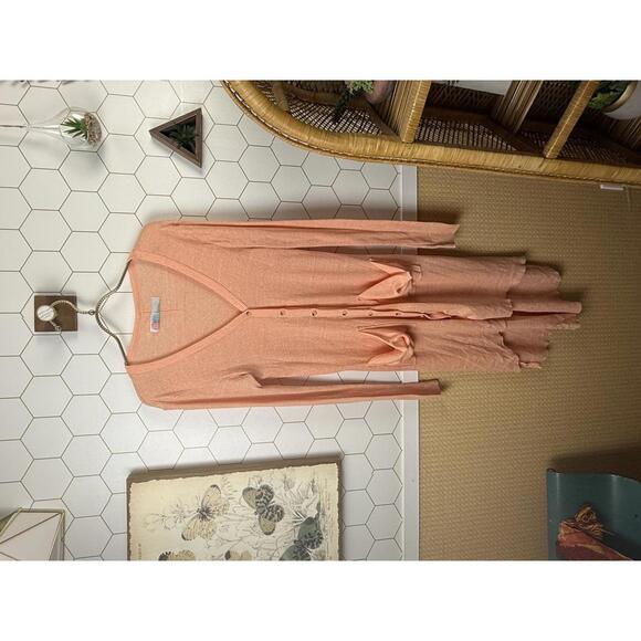 Free People Tops - Free People Beach Peach Bonita Ribbed Cardigan Dress Cover-up - Size - Medium